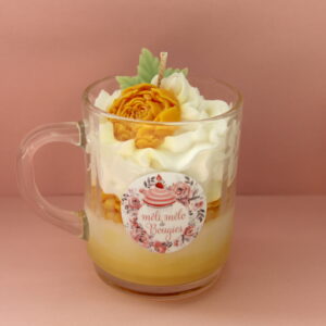 Bougie tasse fleur de coton