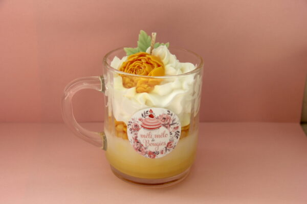 Bougie tasse fleur de coton