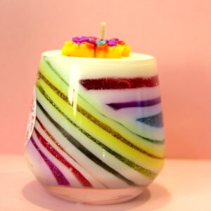 Bougie multicolore verveine